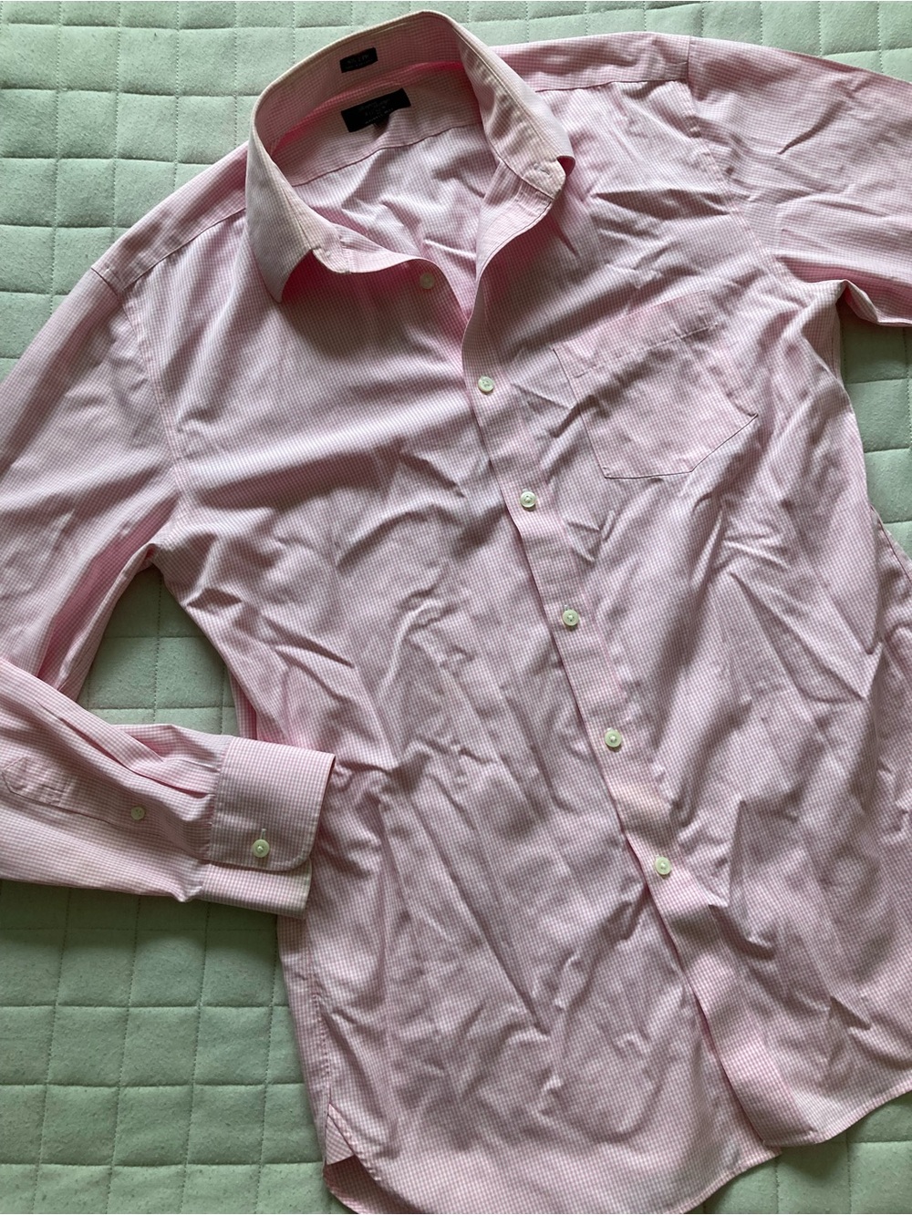 J. Crew Men's Pink Micro-Check Dress Shirt